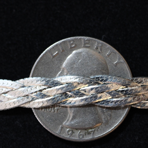 Sterling Silver 925, Franco Link Weave Bracelet - Picture 3 of 8